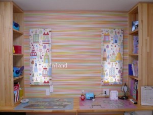 お城の柄のプレーンシェード