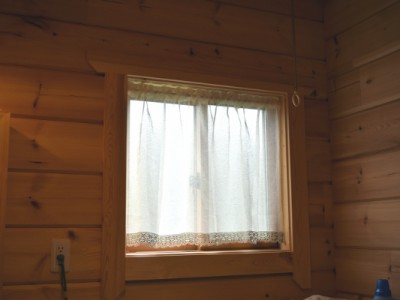 裾レース付フレンチリネンカフェカーテン