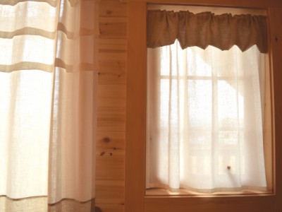 フレンチリネン小窓カフェカーテンスタイル