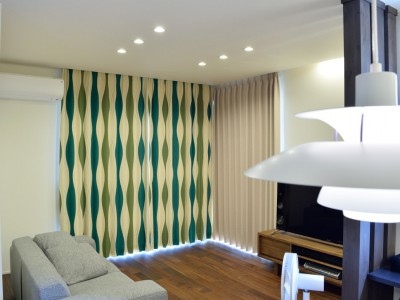 遮光裏地付きカーテン２