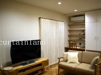 ホワイトリネンカーテン丈-10mm