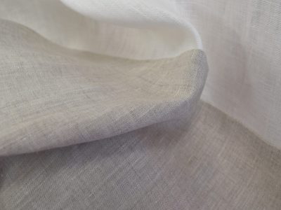 ホワイト＆グレー リネンカーテン
