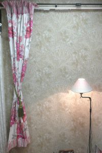 ストライプ＆フラワー バイカラーカーテン