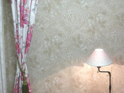 ストライプ＆フラワー バイカラーカーテン