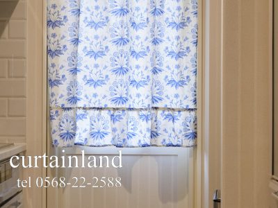 モリスブルーコットンカフェカーテン
