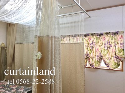 天井チュールレースとバルーンスタイル