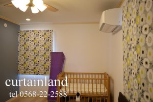 遮光裏地付きプレーンシェードの施工事例