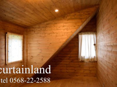 プレーンシェードとコットンギャザーカーテン施工例